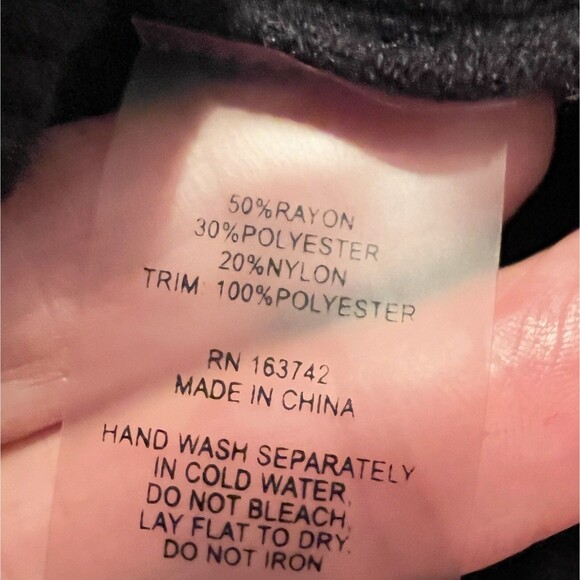 Siani Milano Black Knit Top Sz M Scoop Neck Embellished Net Sleeves Knit Cuffs - Picture 7 of 7